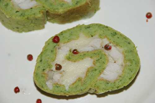 Gâteau roulé de brocoli au poulet et au chèvre