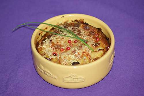 Gratin de boudin blanc au Chaource et moutarde à l'ancienne