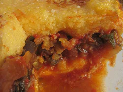 Gratin de polenta à la ratatouille aigre-douce