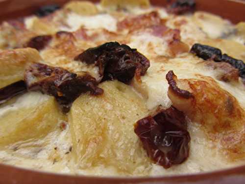 Gratin de quenelles de volaille aux tomates séchées et Gorgonzola