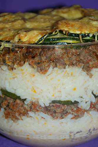Gratin de riz au boeuf haché et à la courgette