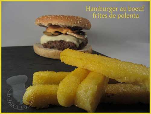 Hamburger au boeuf et frites de polenta