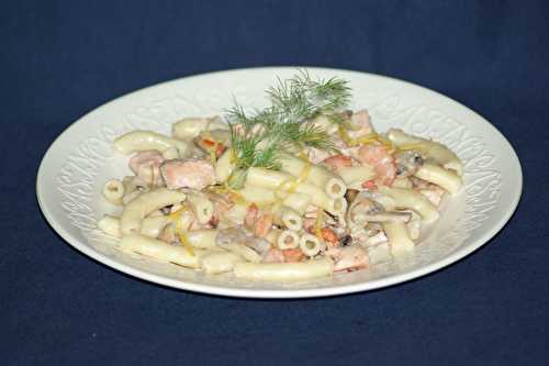 Macaroni aux fruits de mer et saumon frais