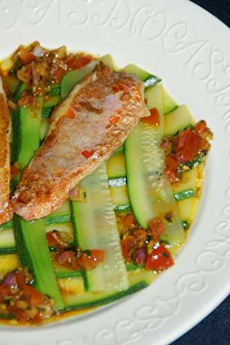 Minute de rouget croustillant aux courgettes sauce Sunways