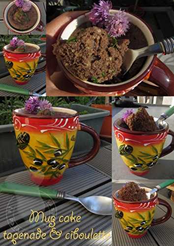 Mug cake tapenade & ciboulette