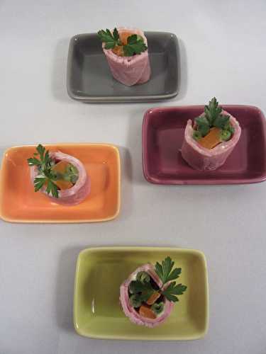 Petits rouleaux de jambon aux légumes