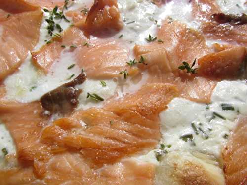 Pizza blanche au saumon