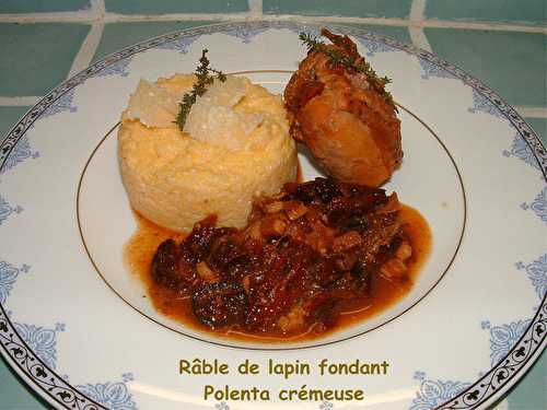 Râble de lapin fondant et polenta crémeuse