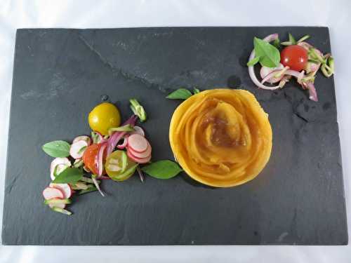 Rose de melon au Porto, petite salade multicolore