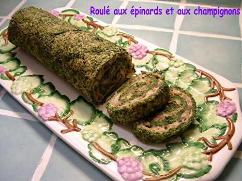 Roulé aux épinards et aux champignons