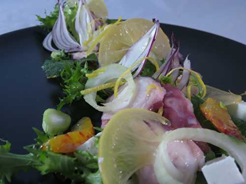 Salade de poulpe au citron confit de Menton