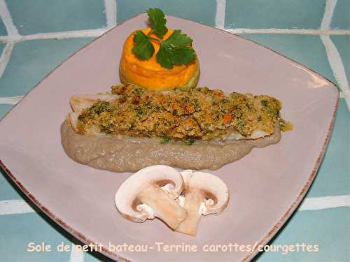 Sole de petit bateau, terrine carotte/courgette