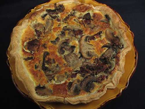 Tarte aux champignons et magrets fumés