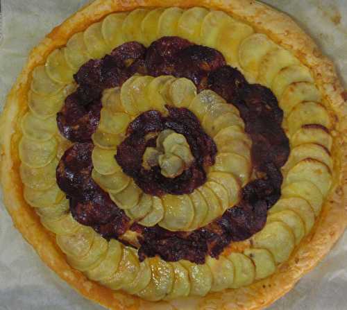 Tarte fine aux pommes de terre et chorizo