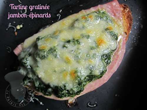 Tartine gratinée jambon-épinards