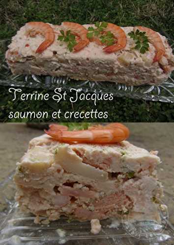Terrine de Saint-Jacques, saumon et crevettes