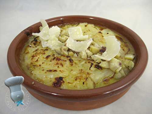 Gratin d'oignons doux au parmesan et châtaignes d'Alain Passard