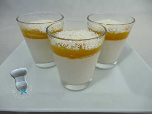 Panna cotta au lait de coco, coulis mangue passion