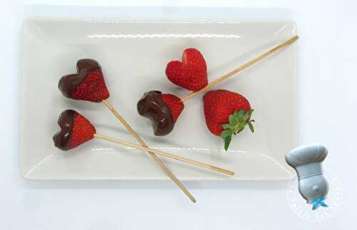 Sucettes de fraises au chocolat