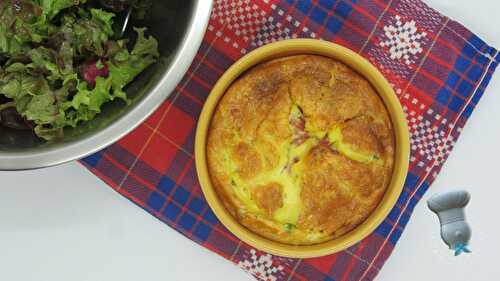 Clafoutis de petits pois, Boursin, jambon