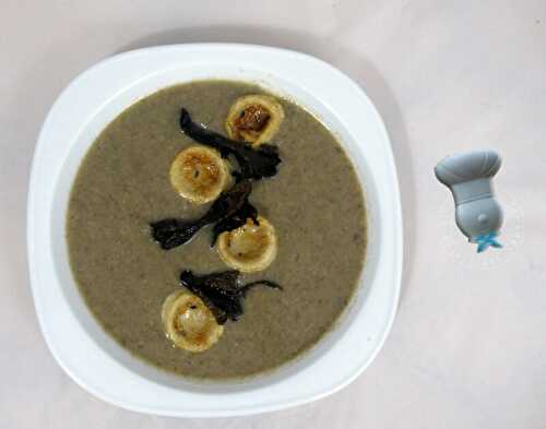 Crème de champignons et son boudin blanc grillé