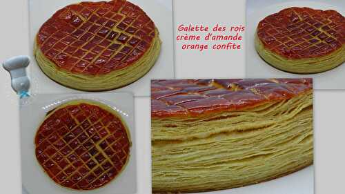 Galette des rois, crème d'amande, orange confite