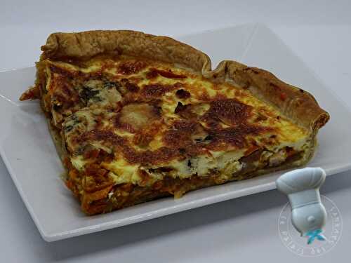 Quiche potimarron, oignons caramélisés, lardons