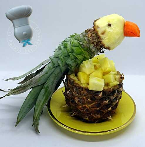 Perroquet dans un ananas