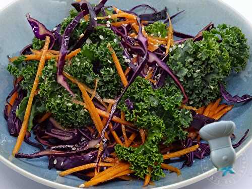 Salade de kale, chou rouge et carotte