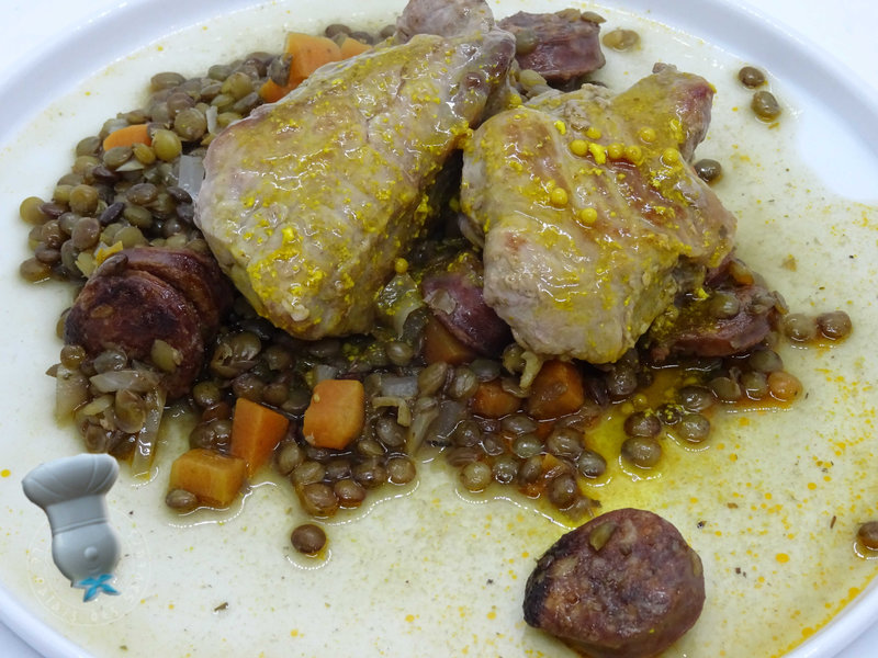 Poitrine de veau aux épices, ragoût de lentilles vertes