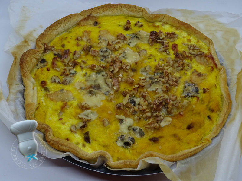 Tarte d'automne à la courge, Roquefort et noix