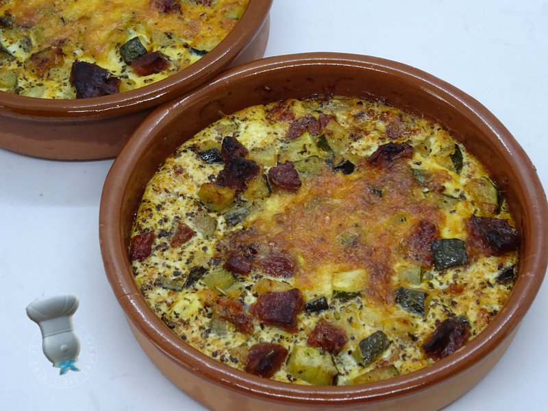 Clafoutis à la courgette et au chorizo