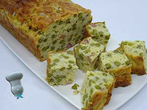 Cake aux petits pois, Comté et lardons