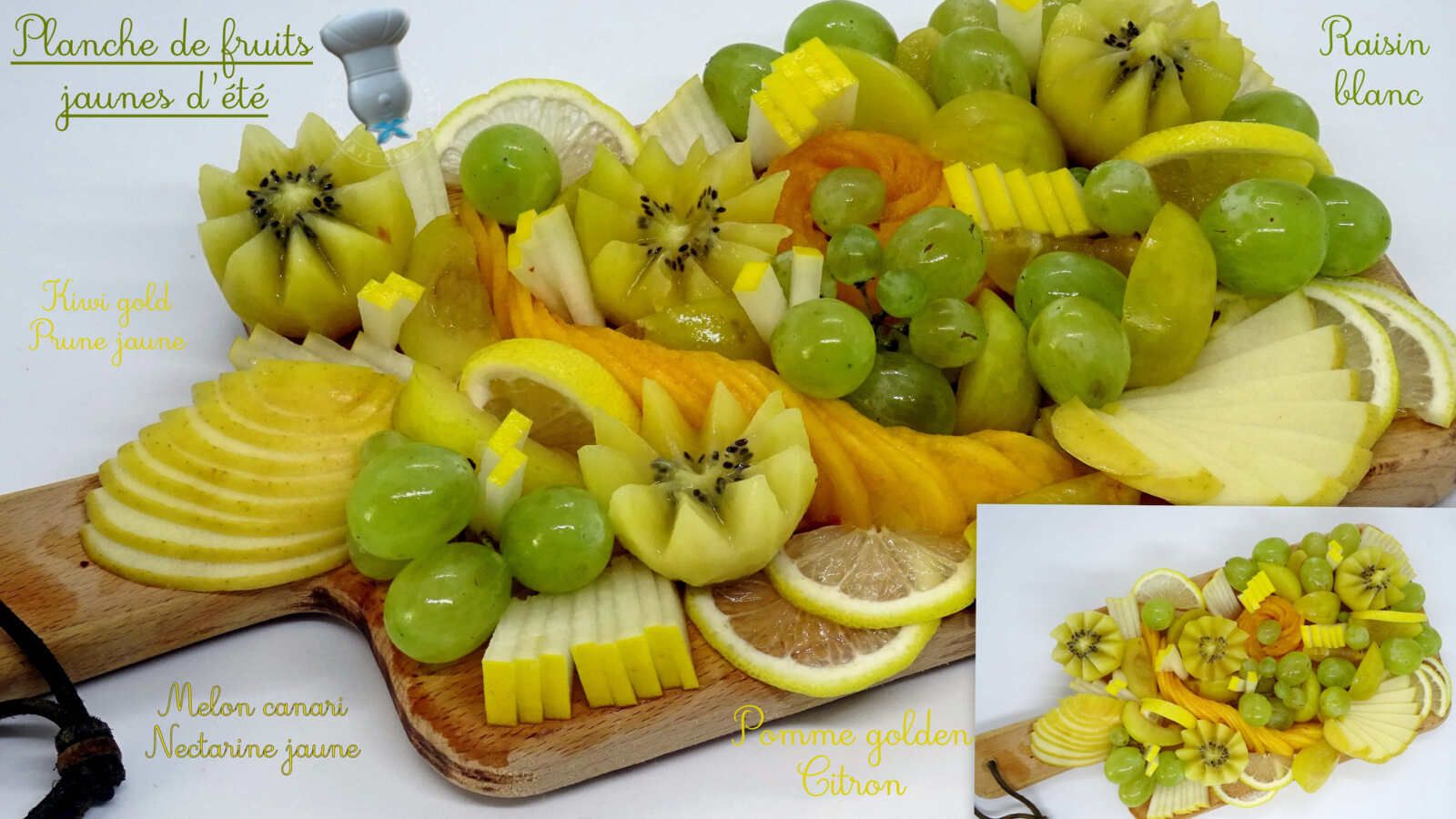Planche de fruits jaunes d'été