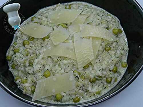 Risotto à la brandade et petits pois