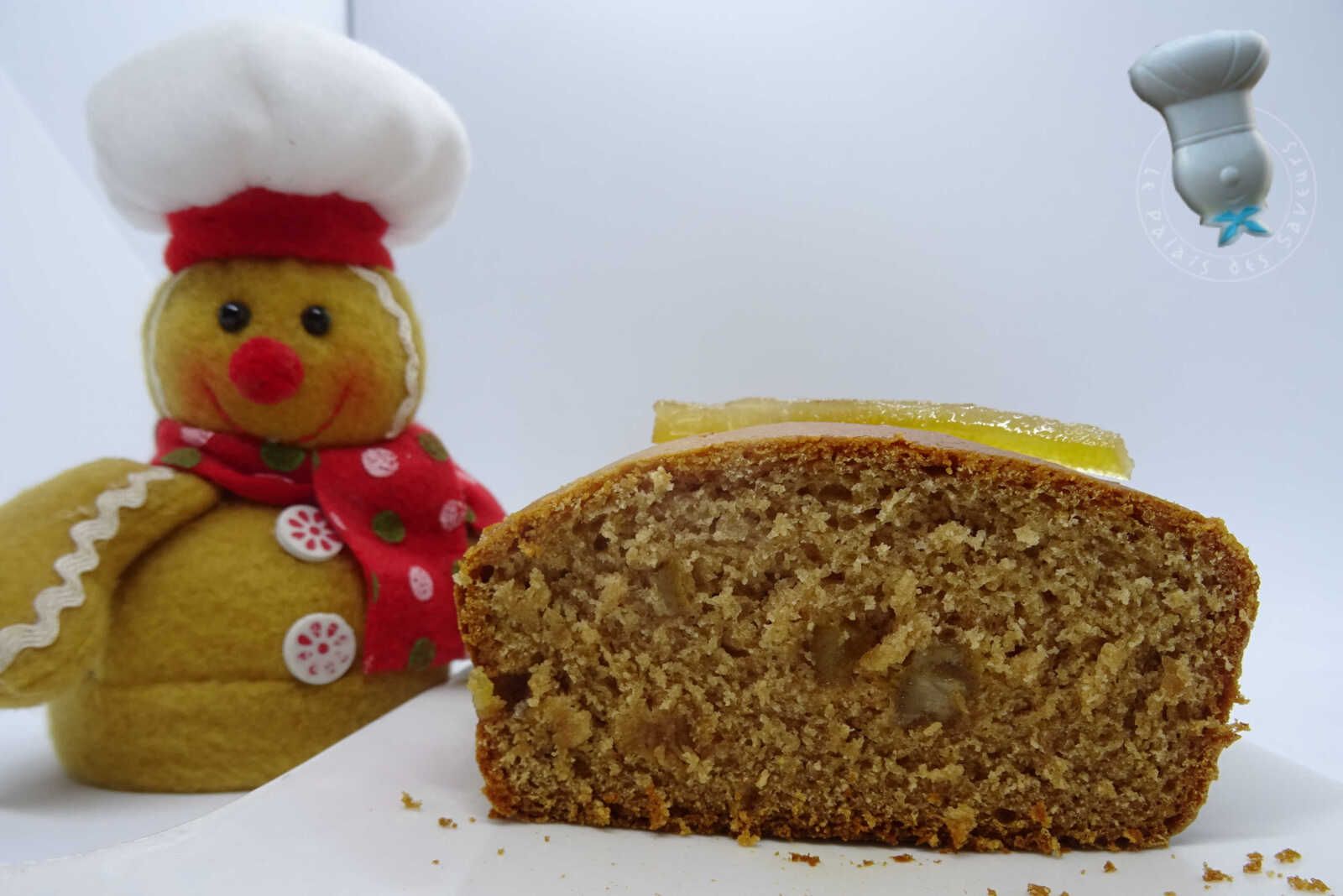 Pain d'épices à la crème de marrons et orange confite, sans œuf