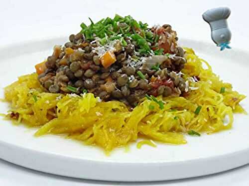 Courge spaghetti bolognaise végétarienne