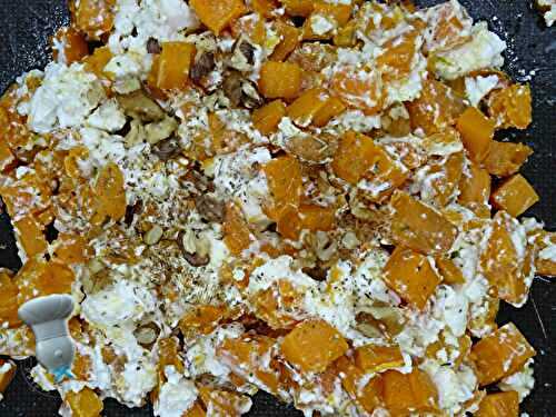 Patates douces rôties au chèvre et au miel