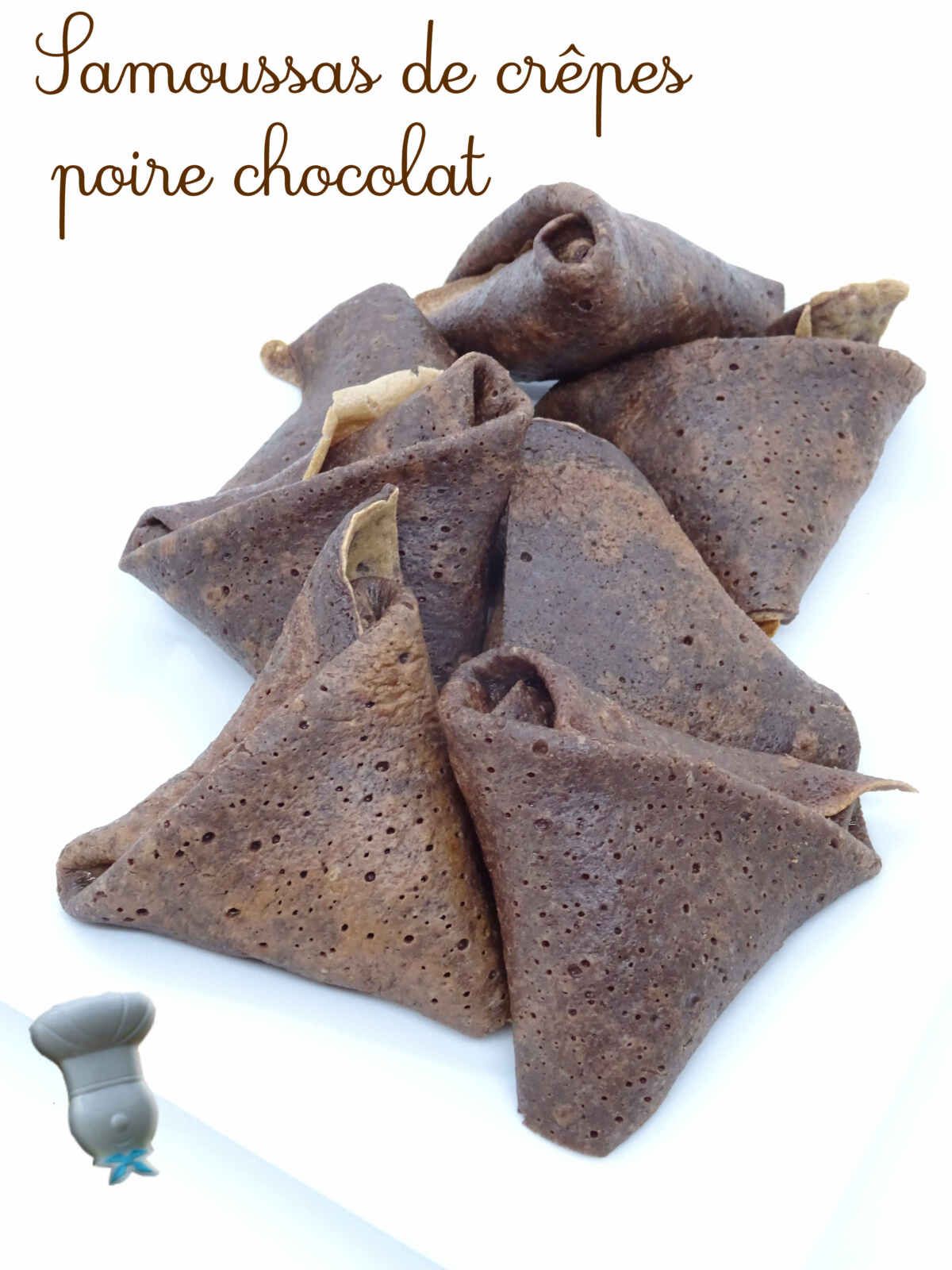 Samoussas de crêpes poire chocolat