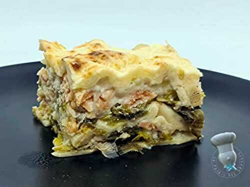 Lasagnes aux 2 saumons et poireaux