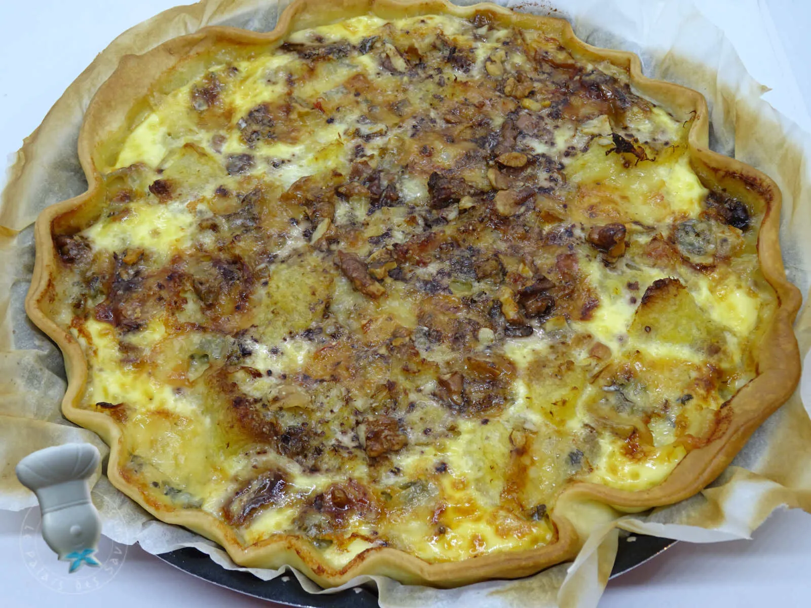Tarte au pâtisson et au bleu