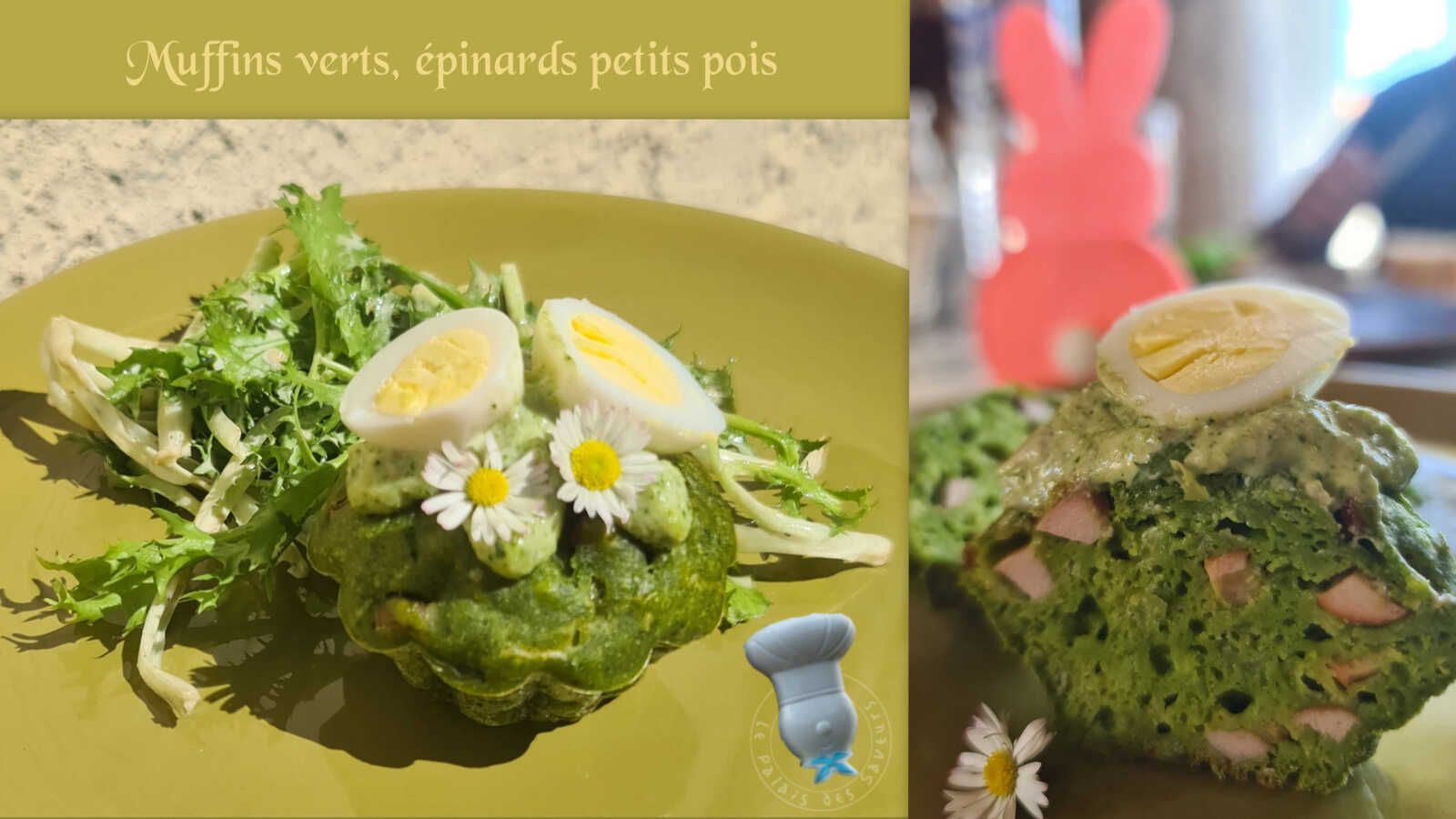 Muffins verts, épinards et petits pois