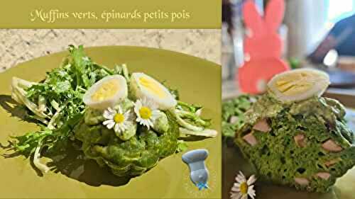 Muffins verts, épinards et petits pois
