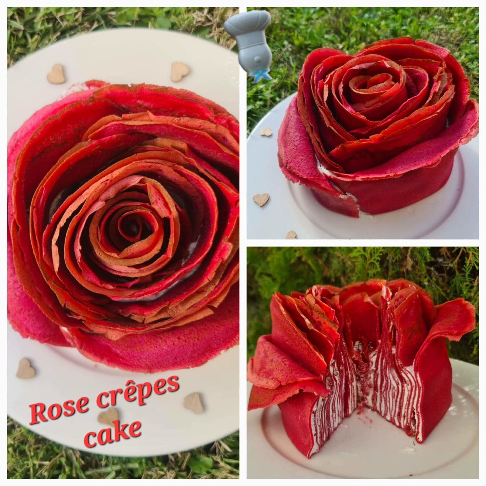 Rose crêpes cake