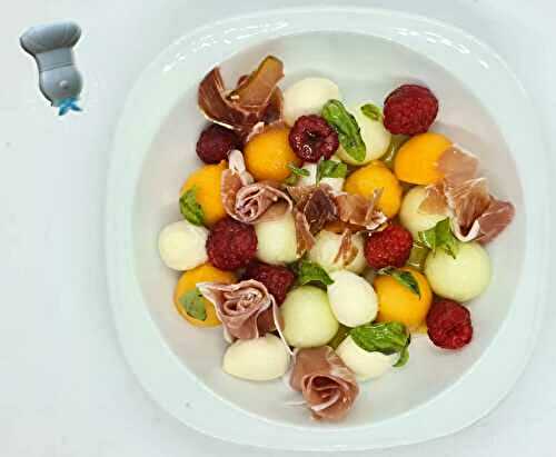Salade fraîcheur melon framboise