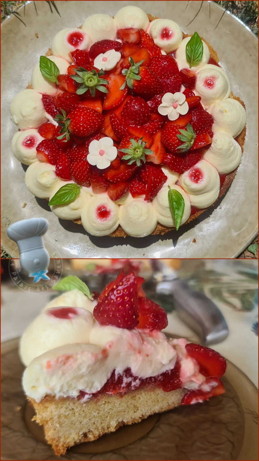 Tarte aux fraises sur sablé Breton