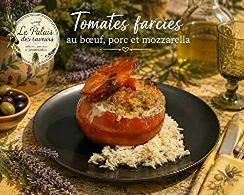 Tomates farcies boeuf porc, mozzarella