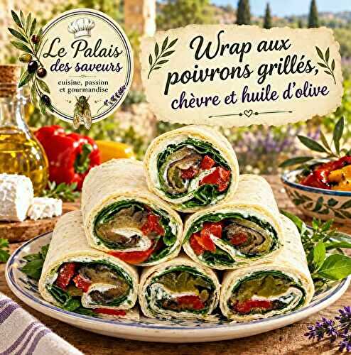 Wraps aux poivrons grillés, chèvre et huile de cameline (ou d'olive)