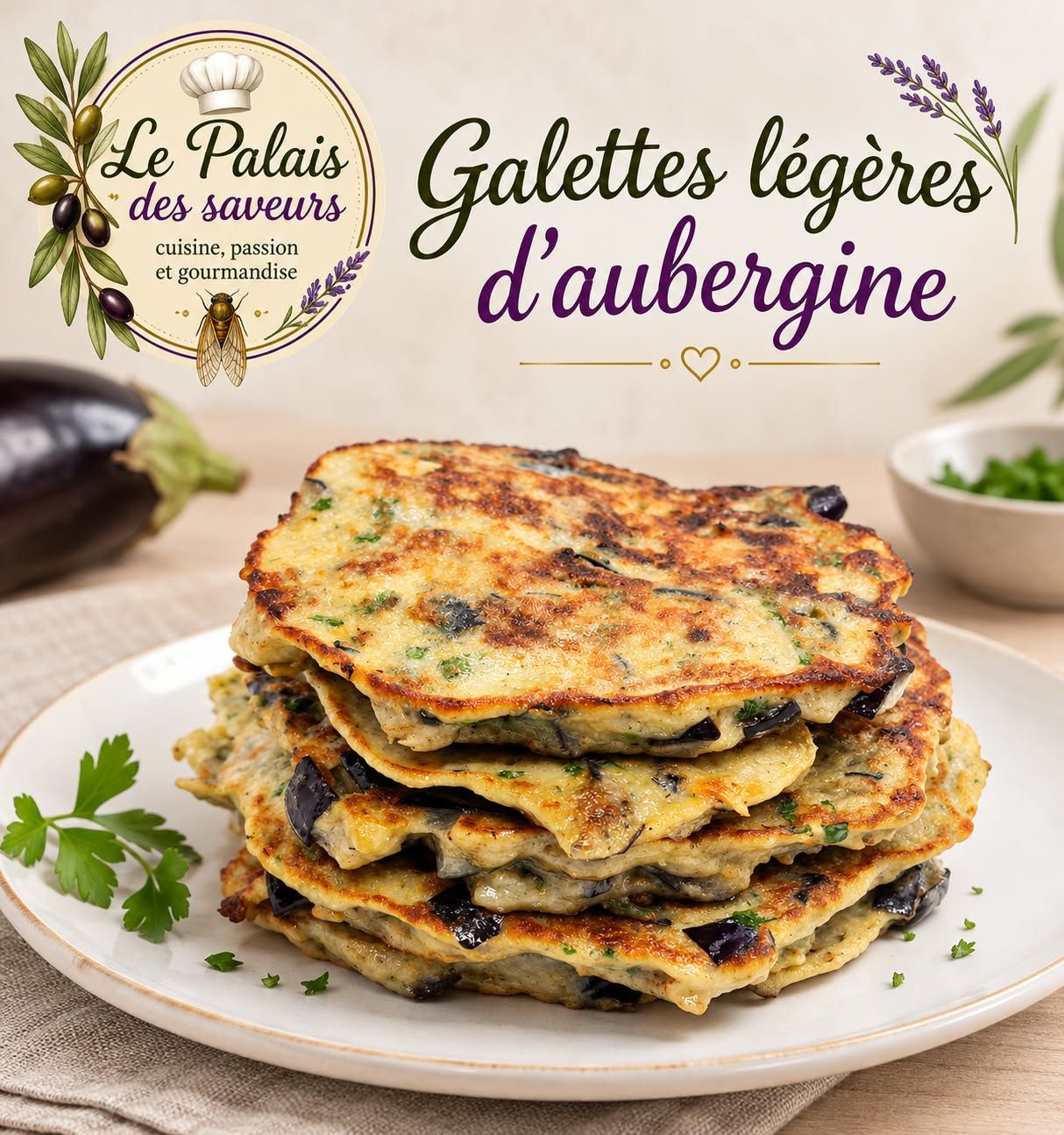 Galettes légères d'aubergines