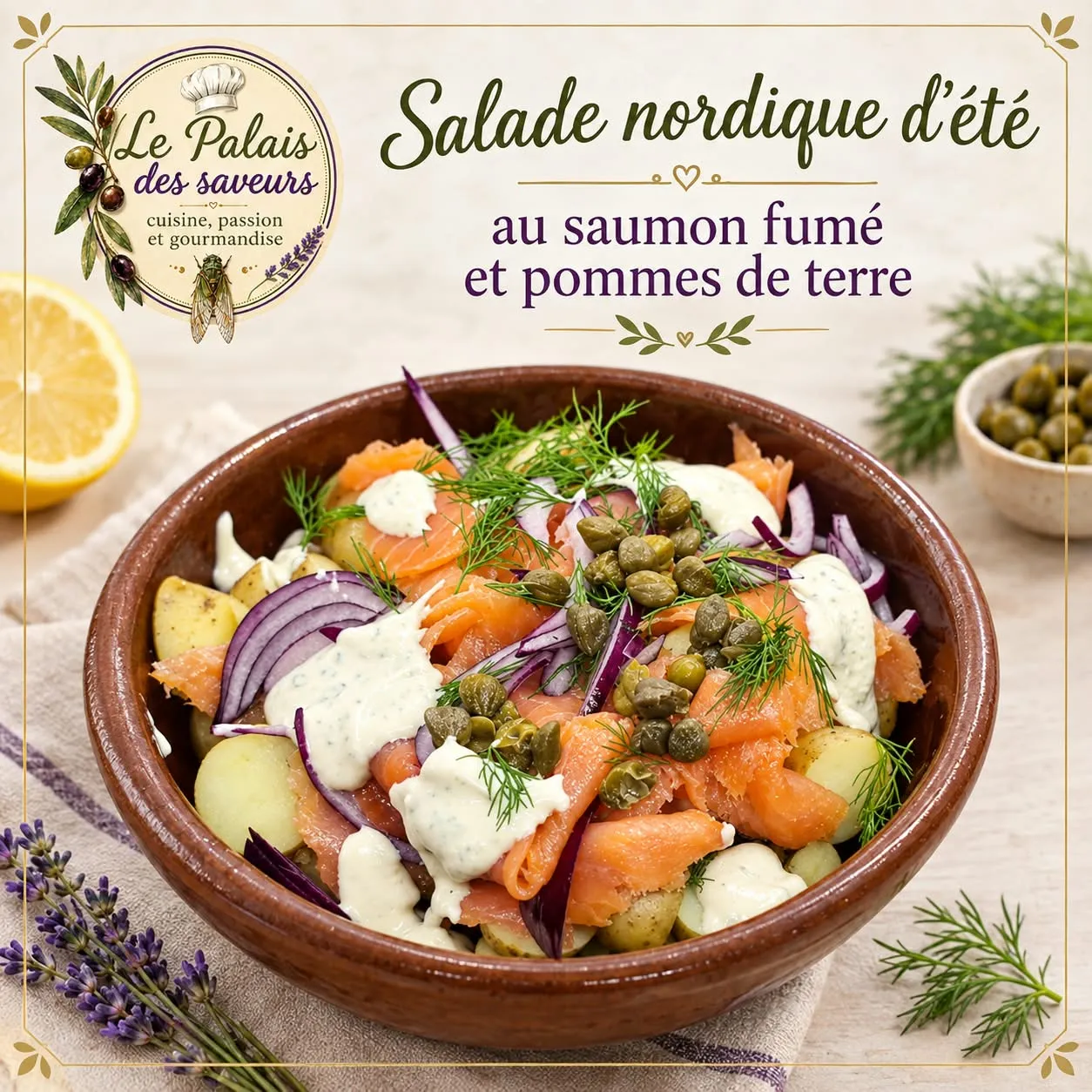 Salade nordique d'été au saumon fumé et pommes de terre
